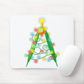 Math Teacher Comp Christmas Tree Lights School Geo Mousepad (Mit Mouse)