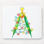 Math Teacher Comp Christmas Tree Lights School Geo Mousepad (Vorne)