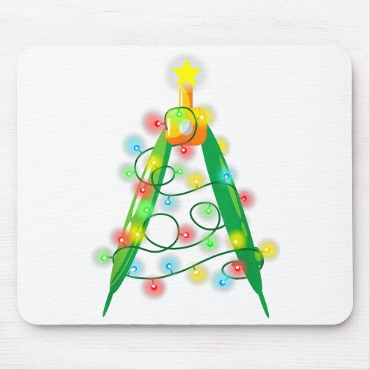 Math Teacher Comp Christmas Tree Lights School Geo Mousepad (Vorne)