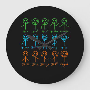 Math Teacher Dance Equation Mathematic Maths Große Wanduhr