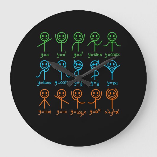 Math Teacher Dance Equation Mathematic Maths Große Wanduhr (Vorderseite)