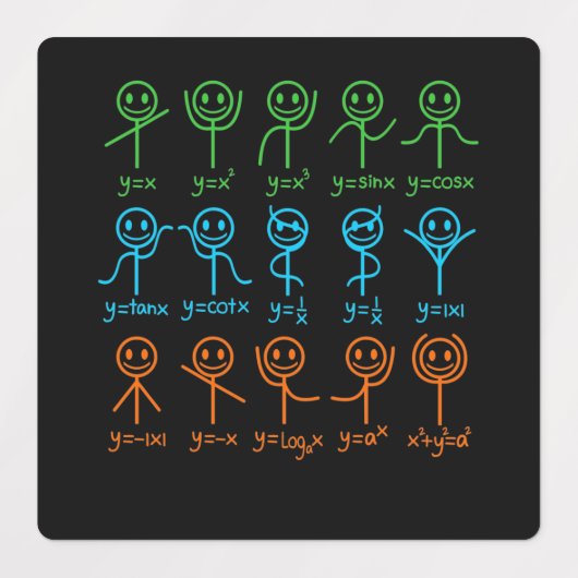 Math Teacher Dance Gleichung Mathematischer Mathem Etiketten (Design 2)