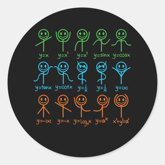 Math Teacher Dance Gleichung Mathematischer Mathem Runder Aufkleber (Vorderseite)