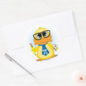 Math Teacher Duck Runder Aufkleber (Umschlag)