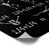 Math Teacher Equation Skeleton Math Students Hallo Poster (Ecke)