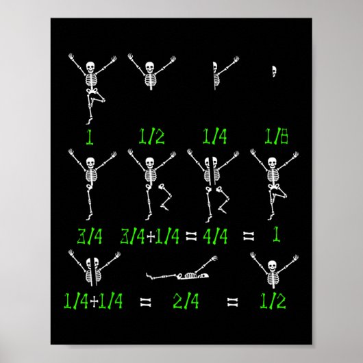 Math Teacher Equation Skeleton Math Students Hallo Poster (Vorne)