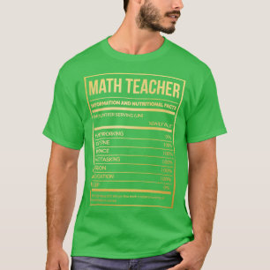 Math Teacher Funny Mathematics Nutrition Label in T-Shirt