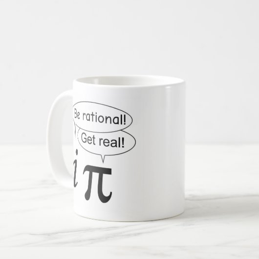 Math Teacher Geschenk: i vs Pi Kaffeetasse (Vorderseite Links)