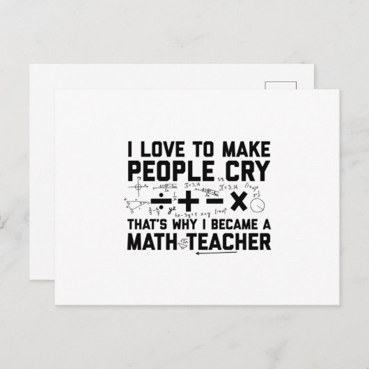 Math Teacher | Geschenkidee der Mathematik School Postkarte (Vorne/Hinten)