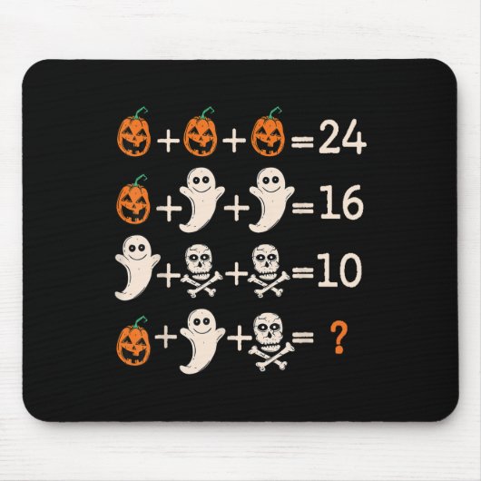 Math Teacher Halloween Algebra Operation Mathemati Mousepad (Vorne)