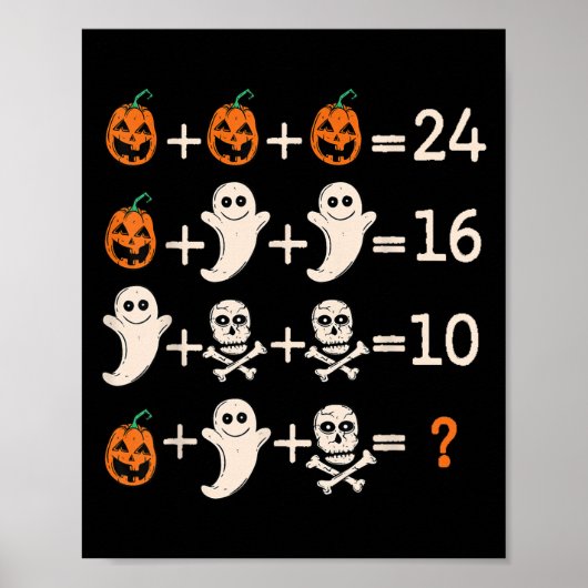Math Teacher Halloween Algebra Operation Mathemati Poster (Vorne)