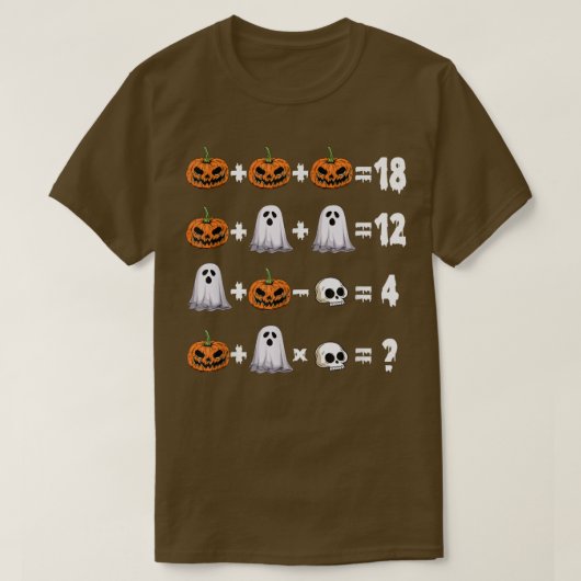 Math Teacher Halloween Jack O Lantern Ghost Math L T-Shirt (Design vorne)