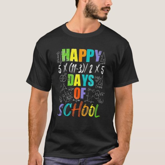 Math Teacher Happy 100th Day Of School Equations_2 T-Shirt (Vorderseite)