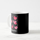 Math Teacher Heart Valentines Day Mathematics Teac Kaffeetasse (Vorderseite Links)