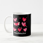 Math Teacher Heart Valentines Day Mathematics Teac Kaffeetasse (Links)