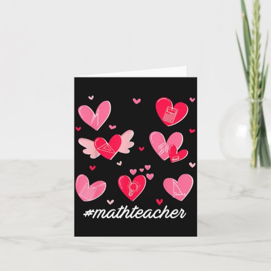 Math Teacher Heart Valentines Day Mathematics Teac Karte (Vorderseite)