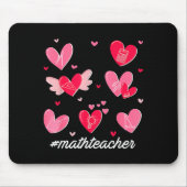 Math Teacher Heart Valentines Day Mathematics Teac Mousepad (Vorne)