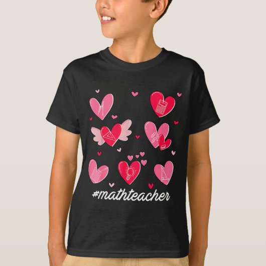 Math Teacher Heart Valentines Day Mathematics Teac T-Shirt (Vorderseite)