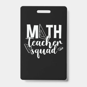 Math Teacher Math Teacher Squad Ausweis