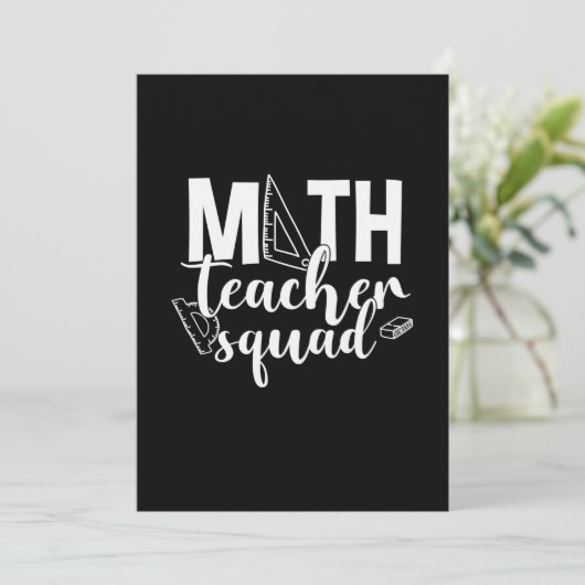 Math Teacher Math Teacher Squad Einladung (Stehend Vorderseite)