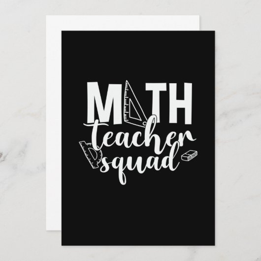 Math Teacher Math Teacher Squad Einladung (Vorne/Hinten)