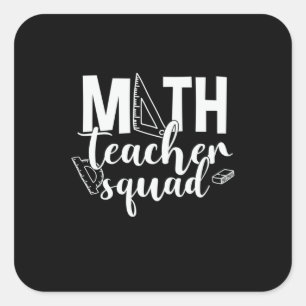 Math Teacher Math Teacher Squad Quadratischer Aufkleber