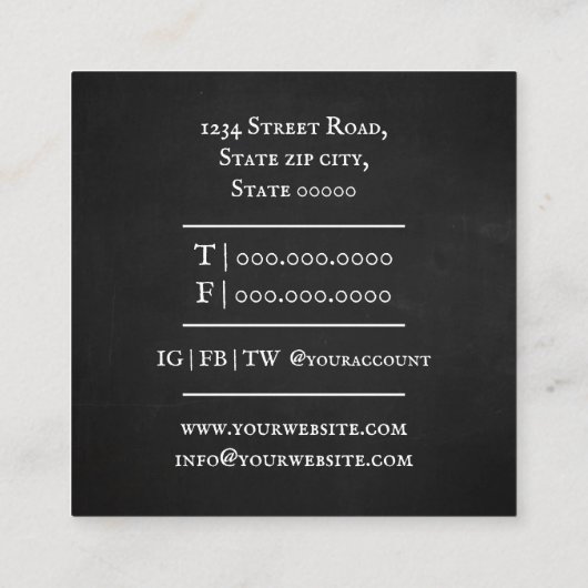 Math Teacher / Math Tutor Quadratische Visitenkarte (Rückseite)