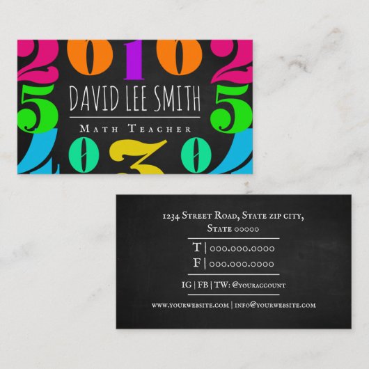 Math Teacher / Math Tutor Visitenkarte (Vorne/Hinten)