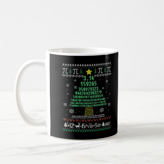Math Teacher Merry Christmath Pi Tree Lights Ugly Kaffeetasse (Links)