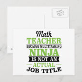 Math Teacher Multitasking Ninja kein Titel Postkarte (Vorne/Hinten)