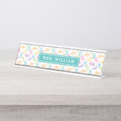 Math Teacher Name Niedlich Numbers Muster Schreibtischnamensplakette (Vorderseite )