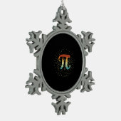 Math Teacher Niedlich Pi Schneeflocken Zinn-Ornament (Links)