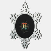 Math Teacher Niedlich Pi Schneeflocken Zinn-Ornament (Rechts)