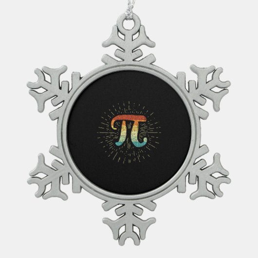 Math Teacher Niedlich Pi Schneeflocken Zinn-Ornament (Vorderseite)