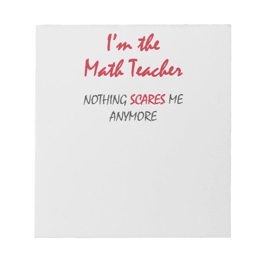 Math Teacher Notizblock (Vorderseite)