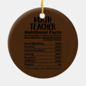Math Teacher Nutrition Facts Keramik Ornament (Hinten)