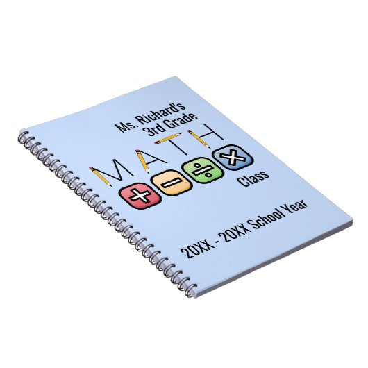 Math Teacher | Personalisierte Arithmetische Symbo Notizblock (Rechte Seite)