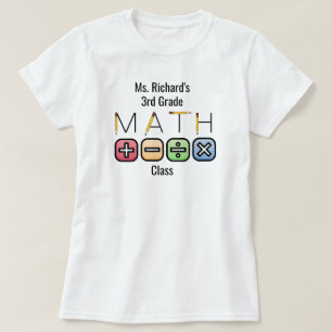 Math Teacher   Personalisierte Arithmetische Symbo T-Shirt