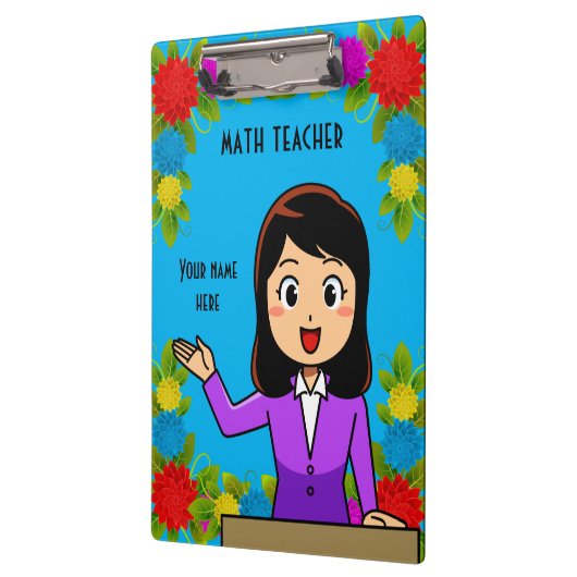 Math Teacher Personalisierte Zwischenablage Klemmbrett (Links)
