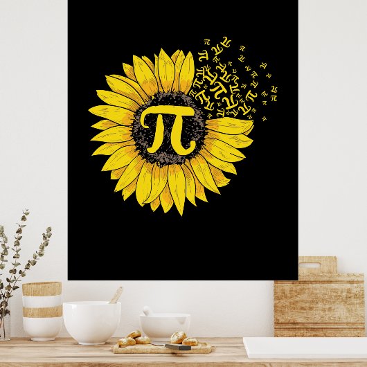 Math Teacher Pi Nummer Sonnenblume Poster (Küche)