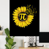 Math Teacher Pi Nummer Sonnenblume Poster (Heimbüro)