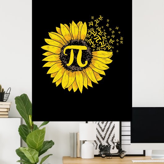 Math Teacher Pi Nummer Sonnenblume Poster (Heimbüro)