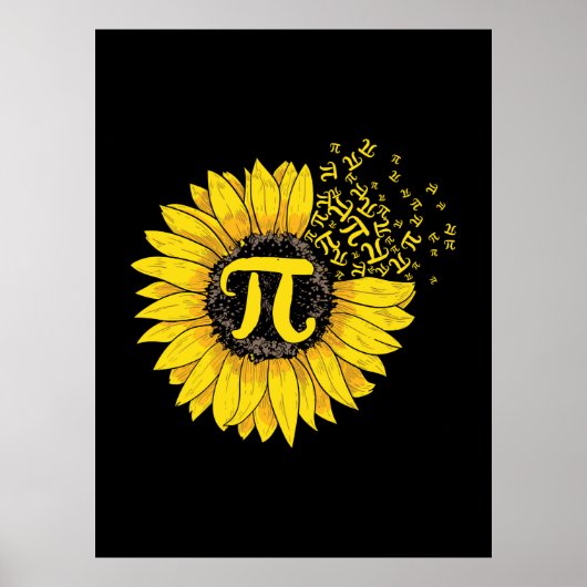 Math Teacher Pi Nummer Sonnenblume Poster (Vorne)