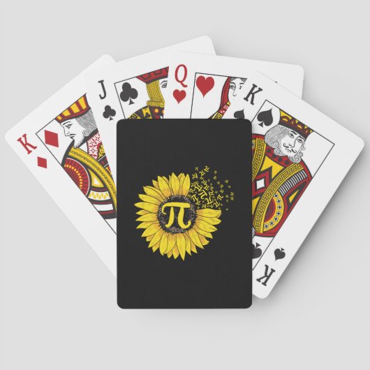 Math Teacher Pi Nummer Sonnenblume Spielkarten (Rückseite)