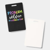 Math Teacher Problem Solver Ausweis (Vorder- & Rückseite)