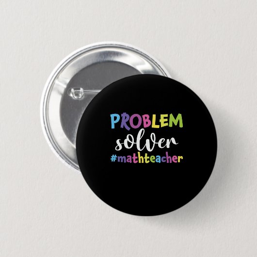 Math Teacher Problem Solver Button (Vorne & Hinten)