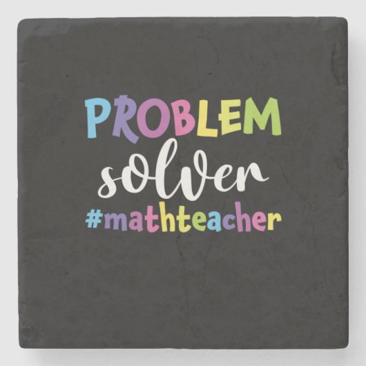Math Teacher Problem Solver Steinuntersetzer (Vorderseite)
