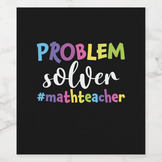 Math Teacher Problem Solver Weinetikett (Einzelnes Label)