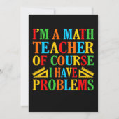Math Teacher Problems Mathematics Maths Student Dankeskarte (Vorderseite)