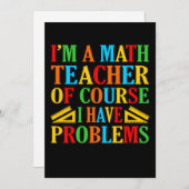 Math Teacher Problems Mathematics Maths Student Dankeskarte (Vorne/Hinten)